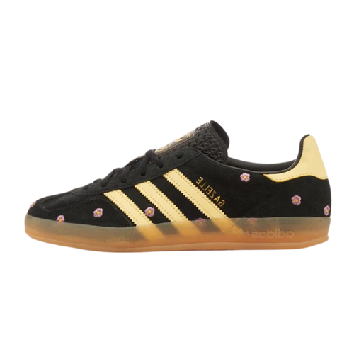adidas Gazelle Indoor Core Black Almost Yellow Floral (Women's) (IF4490) | TheSneakerWay