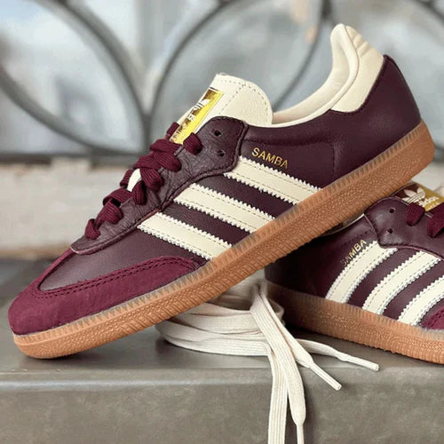 adidas Samba OG Maroon Gold Metallic (Women's) (ID0477) | TheSneakerWay