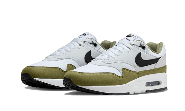 Nike Air Max 1 White Black Medium Olive (FD9082-102) | TheSneakerWay
