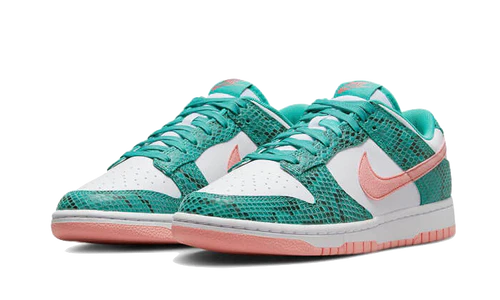 Nike Dunk Low Snakeskin Washed Teal Bleached Coral (DR8577-300) | TheSneakerWay