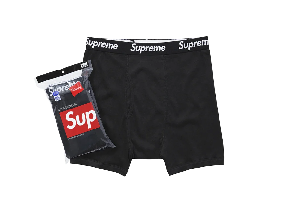 Supreme Hanes Boxer Briefs (4 Pack) Black