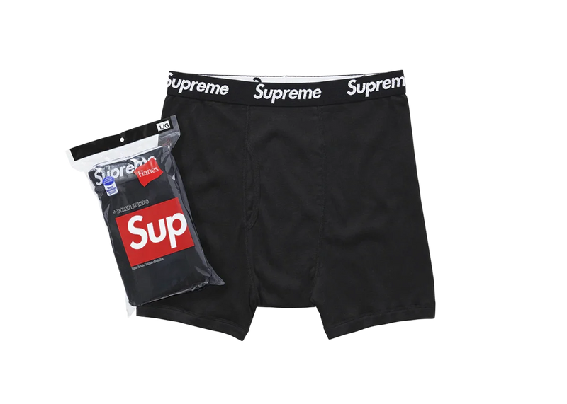 Supreme Hanes Boxer Briefs (4 Pack) Black