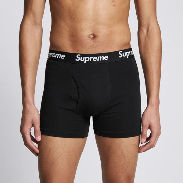 Supreme Hanes Boxer Briefs (4 Pack) Black